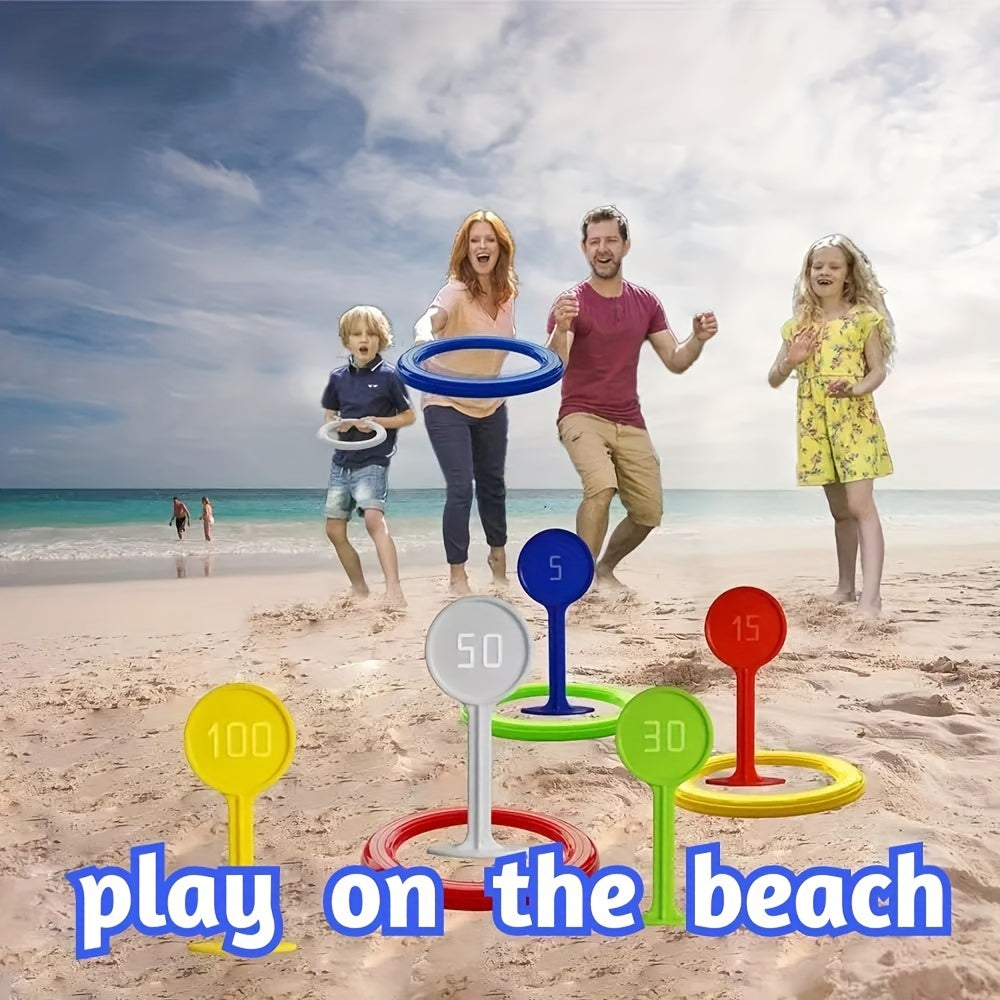 Fun Outdoor Sports Game Set for Kids & Adults - Rainbow Throwing Rings for Beach, Garden, Lawn & Backyard! Christmas, Halloween, Thanksgiving gifts