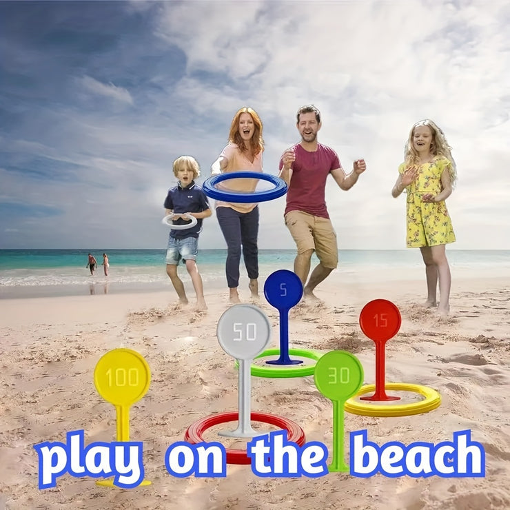 Fun Outdoor Sports Game Set for Kids & Adults - Rainbow Throwing Rings for Beach, Garden, Lawn & Backyard! Christmas, Halloween, Thanksgiving gifts