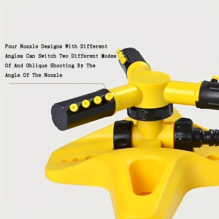 [1pc 360° Rotating Lawn Sprinkler] 1pc Lawn Automatic Sprinkler 360° Rotating 3 Adjustable Rotating Arms Combinable Multi-Angle Large Area Coverage For Garden Lawn Automatic Irrigation Roof Cooling, Yellow