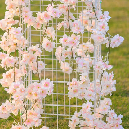 1pc 180CM/5.9ft Artificial Sakura, Fake Flowers Vine For Wedding Garden, Fake Rose Home Party Decoration Christmas Bridal Fake Silk Scrapbook Plants