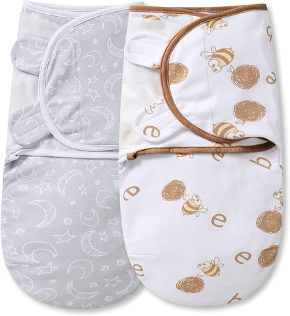Soft & Breathable Baby Swaddle Blanket for 3-6 Months, Organic Cotton Baby Sleep Swaddle Sack, Infant Swaddle Bag for Baby 3-6 Months with Baby-Friendly Hook & Loop Fatsener