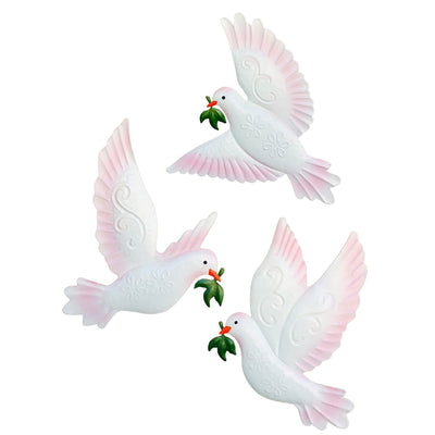 """3pcs Dove Wall Decor - 9.7"""" Metal Ornament for Indoor/Outdoor Home, Patio, Garden & Room Decoration"""
