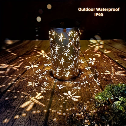1PC Solar Outdoor Lanterns, Dragonfly Element Hanging Solar Outdoor Garden Lights, Metal Solar LED Lights, Suitable For Gardens, Courtyards, Balconies, Aisles, Lawns, Gifts For Relatives And Friends