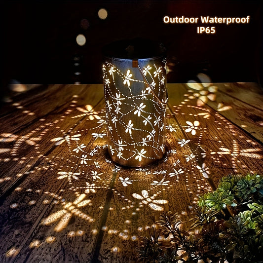1PC Solar Outdoor Lanterns, Dragonfly Element Hanging Solar Outdoor Garden Lights, Metal Solar LED Lights, Suitable For Gardens, Courtyards, Balconies, Aisles, Lawns, Gifts For Relatives And Friends