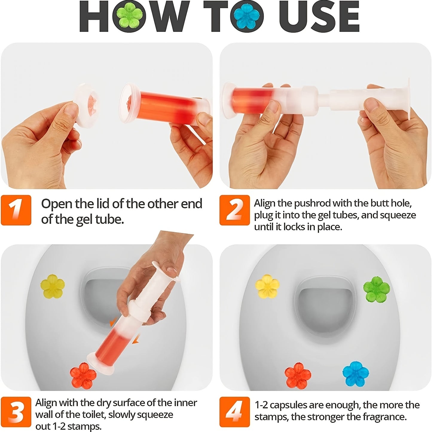 1pc/6pcs Toilet Gel Stamp Flower Fragrance Bathroom Deodorizer Bowl Cleaner Toilet Wand Refills For RV And Home