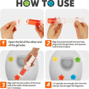 1pc/6pcs Toilet Gel Stamp Flower Fragrance Bathroom Deodorizer Bowl Cleaner Toilet Wand Refills For RV And Home