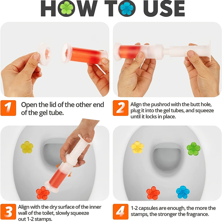 1pc/6pcs Toilet Gel Stamp Flower Fragrance Bathroom Deodorizer Bowl Cleaner Toilet Wand Refills For RV And Home