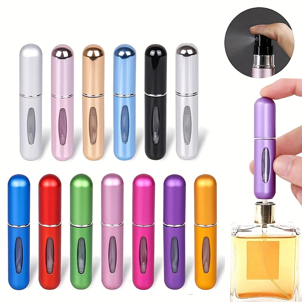 1pc,Mini Travel Perfume Refillable Atomizer, Solid Portable Perfume Spray Bottle, Travel Perfume Scent Pump Case Fragrance Empty Container Spray Bottle For Traveling And Outgoing,5ml