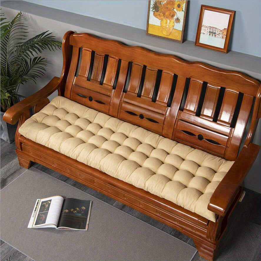 1pc Plush Lounger Recliner Chair Cushion Replacement - Soft, Water-Resistant, and Durable for Outdoor Garden Bench Seat Home Decor - Easy to Clean and Install