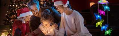 Elephant Solar Wind Chimes with LED Lights - Durable ABS Outdoor Decor, 600mAh Rechargeable Battery for Long-Lasting Night Lighting, Perfect Housewarming Gift for Garden & Patio, Memorial, Yard Lawn Decor