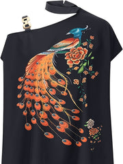 Women's Blouse Summer Halter Batwing Sleeve Floral Print Blouse