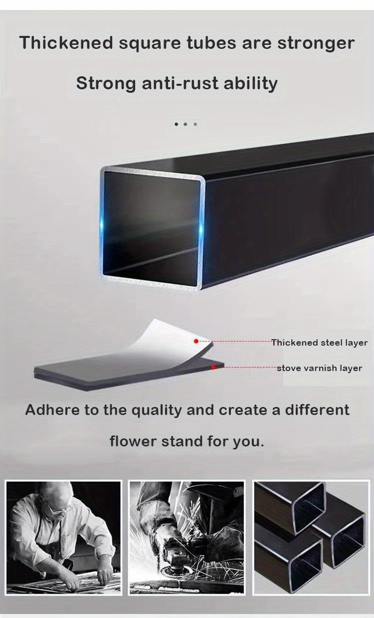 Multiple Flower Pot Holder Rack - Space-Saving Planter Stand Shelves for Indoor Home Garden Decoration and Storage Organizer Display