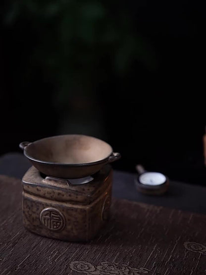 1pc, Retro Aromatherapy Candle Holder Fragrance Burner Tealight Holder Ceramic Candle Diffuser Essential Oil Warmer For Aromatherapy Yoga Room