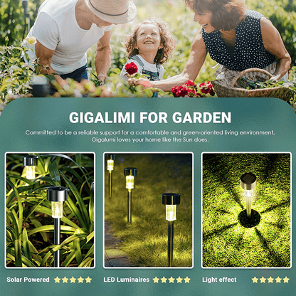 12 Pack Solar Outdoor Lights, Stainless Steel Solar Lights Outdoor Waterproof, LED Pathway Lights Outdoor Solar Lights Solar Garden Lights For Patio, Lawn, Yard And Landscape