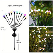 6/8/10 Lights Solar Lawn Lamp Garden Lamp, LED Wind-driven Firefly Ground Plug Lamp, Garden Ramadan Decoration Festival Lamp