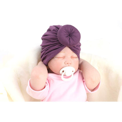 AKAISIHN Baby Turbans Newborn Girl Headwraps Baby Girl Beanie Hat with Bow Hospital Nursery Hat, 7Pcs Knot Baby Hat, Adjustable