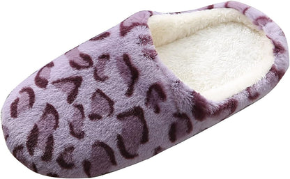 Sandals for Women Women'S Slippers Memory Foam Fuzzy House Slippers Indoor Outdoor Home Shoes Slip-On Anti-Skid Flower Indoor Casual Shoes Snow Unisex House Slipper, Purple