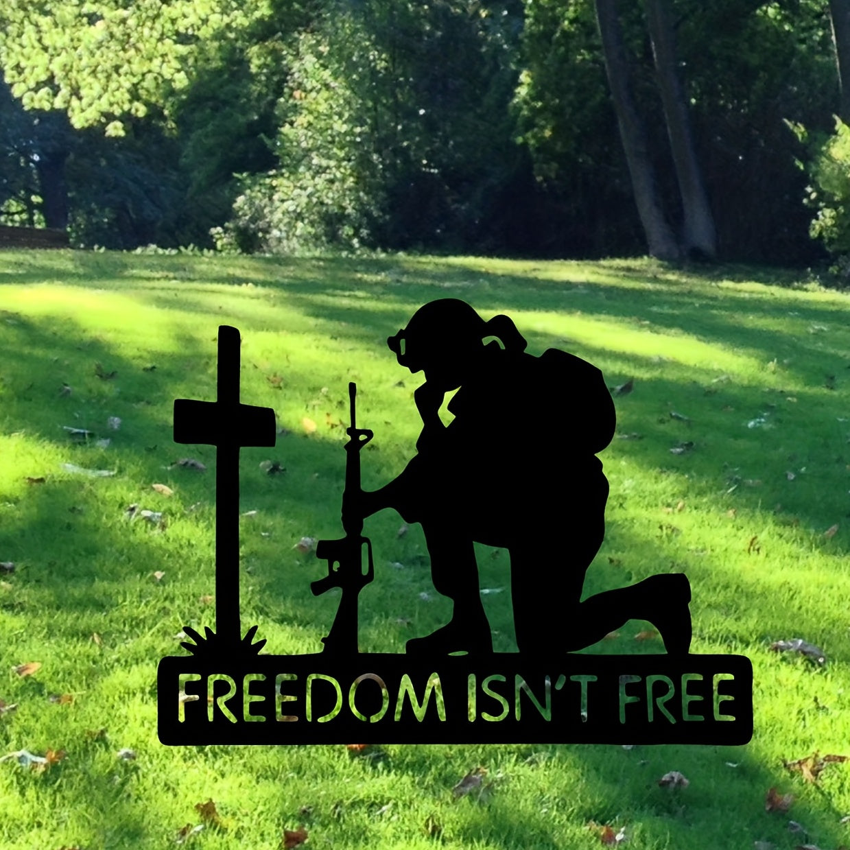 1pc, Soldiers Garden Ornament Patriotic Garden Stakes Fourth Of July Yard Art Deco Garden Stakes Soldiers Independence Day Statue Veterans Day Yard Ornament Outdoor Yard Lawn Patriotic Decoration