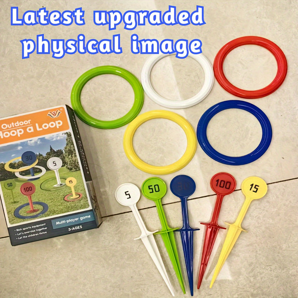 Fun Outdoor Sports Game Set for Kids & Adults - Rainbow Throwing Rings for Beach, Garden, Lawn & Backyard! Christmas, Halloween, Thanksgiving gifts