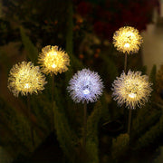 2pcs Solar Dandelion Aluminum Wire Ball Garden Lamp Waterproof Outdoor LED Landscape Lamp, Solar Flower Lamp Suitable For Courtyard Path, Flower Bed, Courtyard Lawn Decoration 29.53"x3.54"