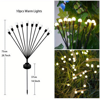 6/8/10 Lights Solar Lawn Lamp Garden Lamp, LED Wind-driven Firefly Ground Plug Lamp, Garden Ramadan Decoration Festival Lamp