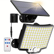 1pc Sunshine Outdoor 106LED Super Bright Motion Sensor Solar Power LED Garden Wall Light 4 Working Modes 5.5*4in