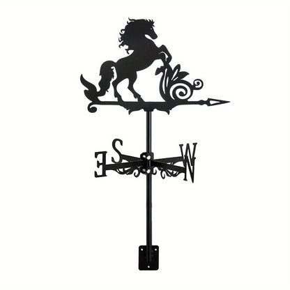 1pc, New Metal Animal Horse Wind Sign, Vertical Decorative Roof Wind Sign Garden Yard Decoration, For Roof Garden, Garden Shed, Home, Fence Column, Greenhouse, Barn Or S Hed Wind Sign