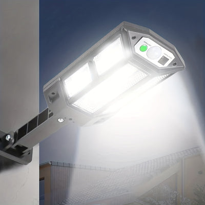 1pc 6500K Super Bright LED Solar Wall Light, Motion Sensor, 3 Lighting Mode Light, Outdoor Garden Security Street Yard Lamp With Battery