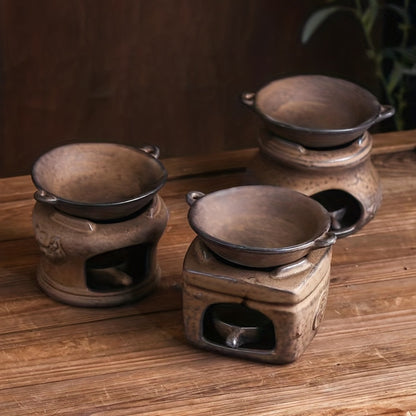 1pc, Retro Aromatherapy Candle Holder Fragrance Burner Tealight Holder Ceramic Candle Diffuser Essential Oil Warmer For Aromatherapy Yoga Room