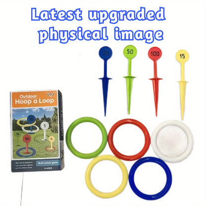 Fun Outdoor Sports Game Set for Kids & Adults - Rainbow Throwing Rings for Beach, Garden, Lawn & Backyard! Christmas, Halloween, Thanksgiving gifts