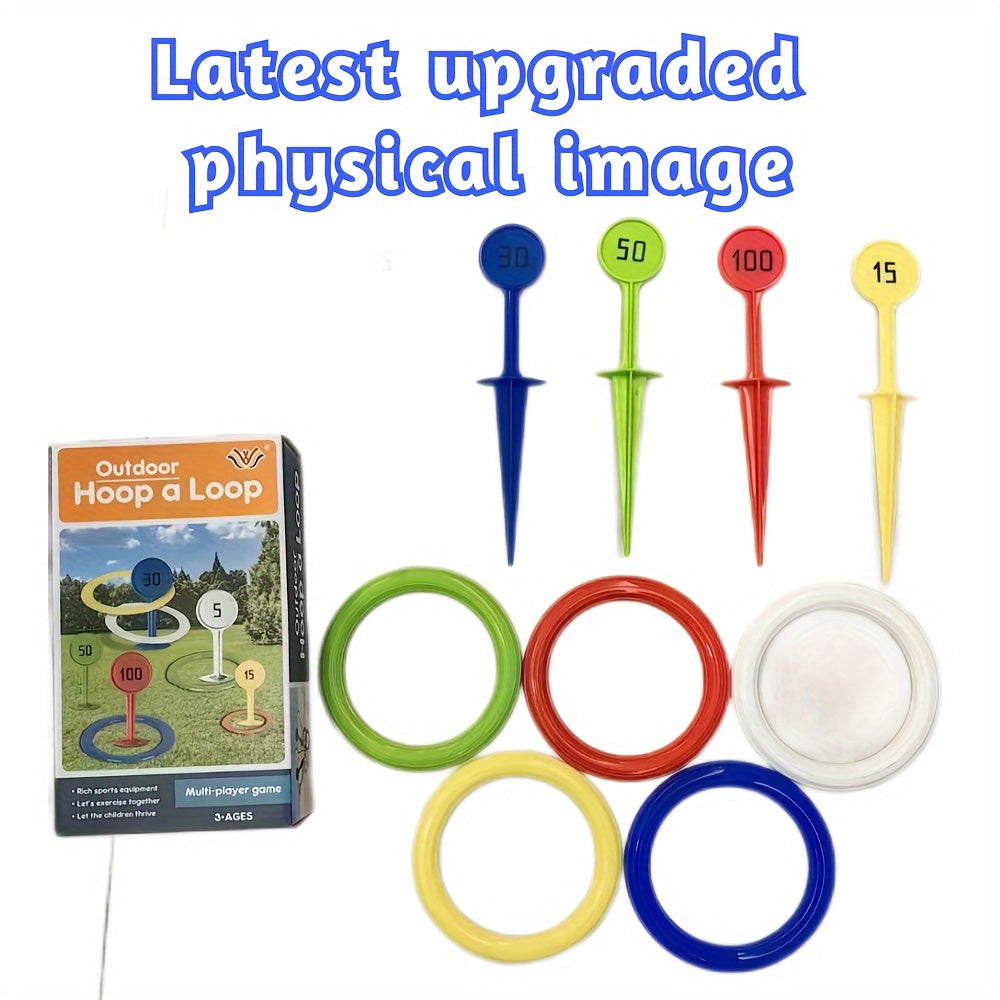 Fun Outdoor Sports Game Set for Kids & Adults - Rainbow Throwing Rings for Beach, Garden, Lawn & Backyard! Christmas, Halloween, Thanksgiving gifts