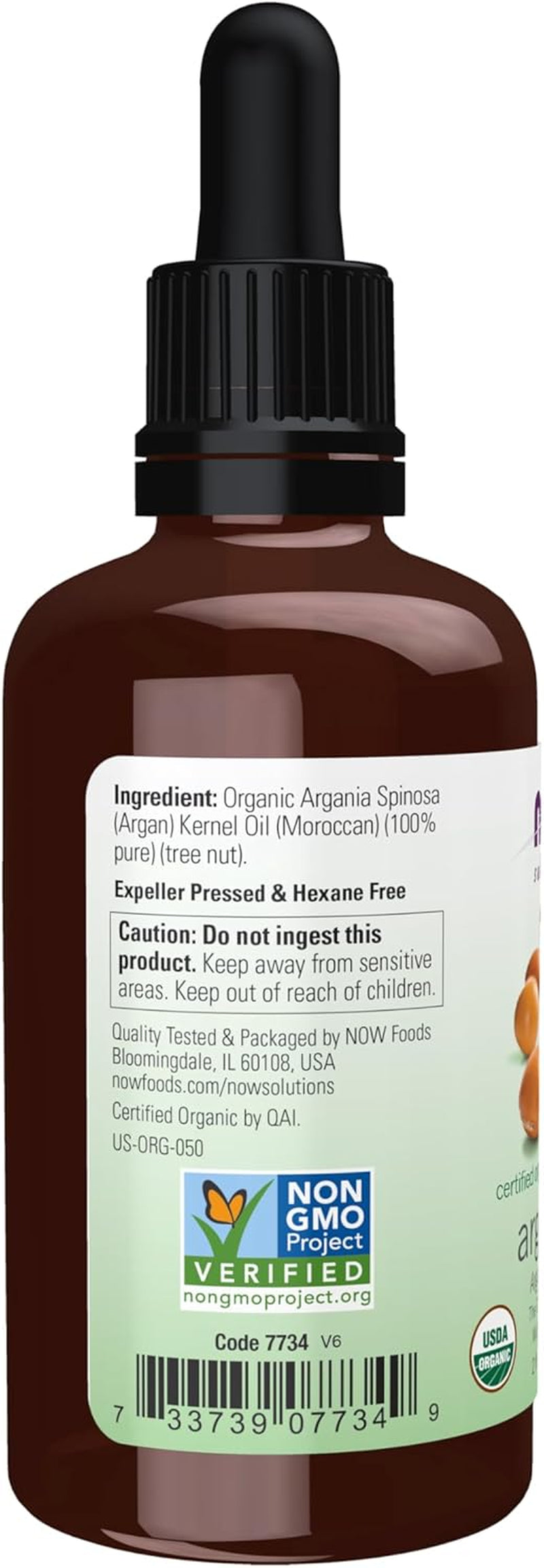 Solutions, Organic Argan Oil, Certified Organic and 100% Pure, "Gold of Morocco" Multi-Purpose Oil, 2-Ounce