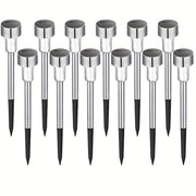 1 pack/ 8 pack/10 pack/12 pack Solar Powered Stainless Steel LED Landscape Lights, Outdoor Pathway Lights for Garden, Patio, Lawn - 1 Pack/8 Pack/10 Pack/12 Pack