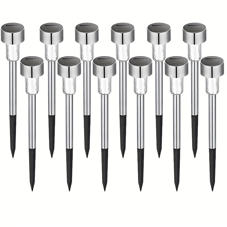 1 pack/ 8 pack/10 pack/12 pack Solar Powered Stainless Steel LED Landscape Lights, Outdoor Pathway Lights for Garden, Patio, Lawn - 1 Pack/8 Pack/10 Pack/12 Pack