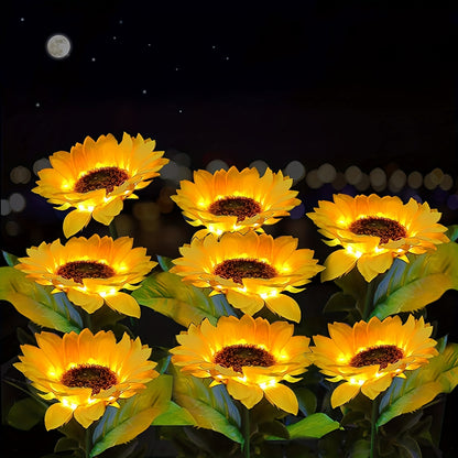 2/4PCS Solar Flower Lights - Bright Sunflower Stake Lights for Garden Decor - Realistic, Weatherproof, Dusk-to-Dawn Illumination - Perfect for Yard, Patio, Front Yard, Backyard, Balcony