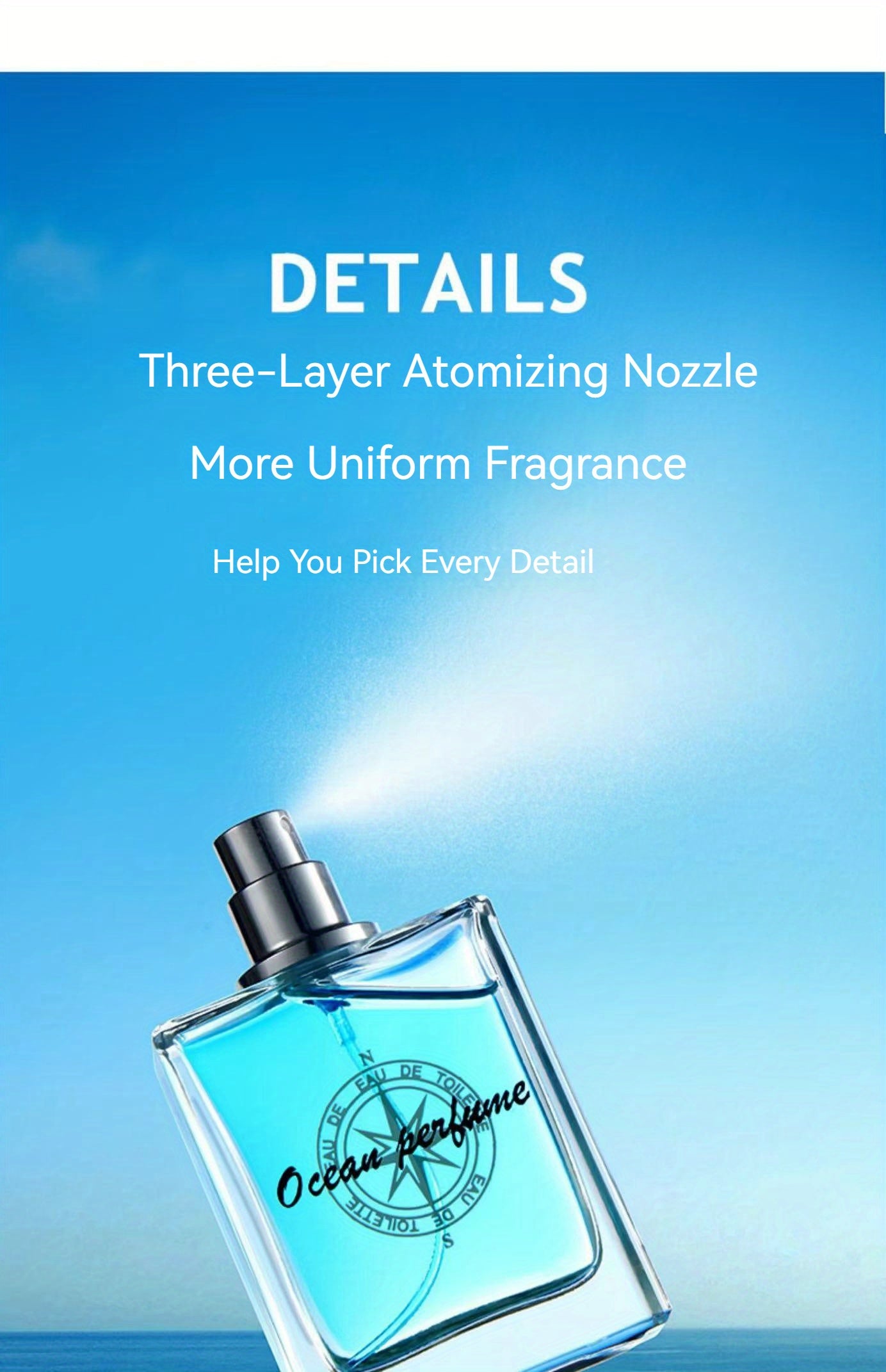 50ml Ocean Pheromones Cologne - Long-Lasting, Light, Fresh, Natural Fragrance for Men, Perfect for Dating, Party, and Gift-Giving, 1.7 Fl. Oz. Eau De Toilette Spray