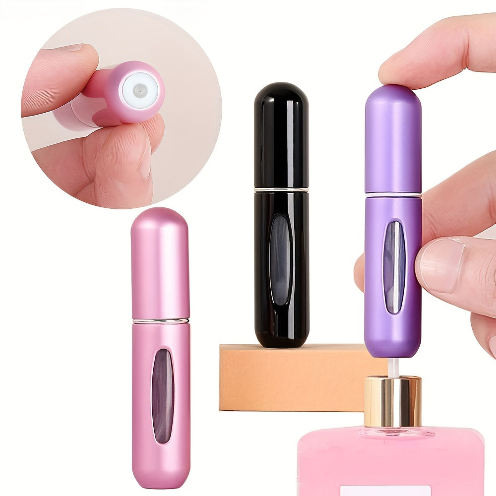 1pc,Mini Travel Perfume Refillable Atomizer, Solid Portable Perfume Spray Bottle, Travel Perfume Scent Pump Case Fragrance Empty Container Spray Bottle For Traveling And Outgoing,5ml