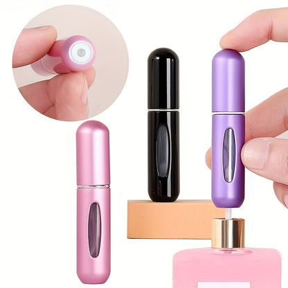 1pc,Mini Travel Perfume Refillable Atomizer, Solid Portable Perfume Spray Bottle, Travel Perfume Scent Pump Case Fragrance Empty Container Spray Bottle For Traveling And Outgoing,5ml