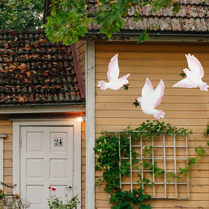 """3pcs Dove Wall Decor - 9.7"""" Metal Ornament for Indoor/Outdoor Home, Patio, Garden & Room Decoration"""