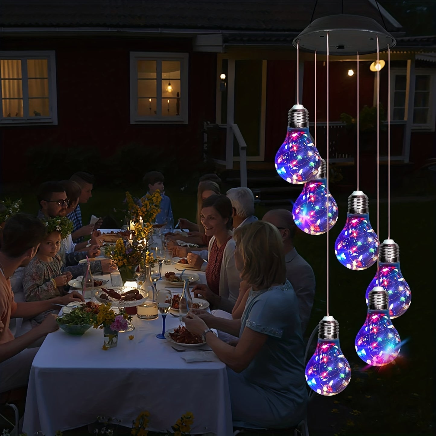1 Pack, Colorful Lights Solar Wind Chimes For Outside, Hanging Solar Lights Wind Chime For Women Grandma Mom Birthday Windchimes, Christmas Decor For Outdoor Garden Balcony Bedroom Yard