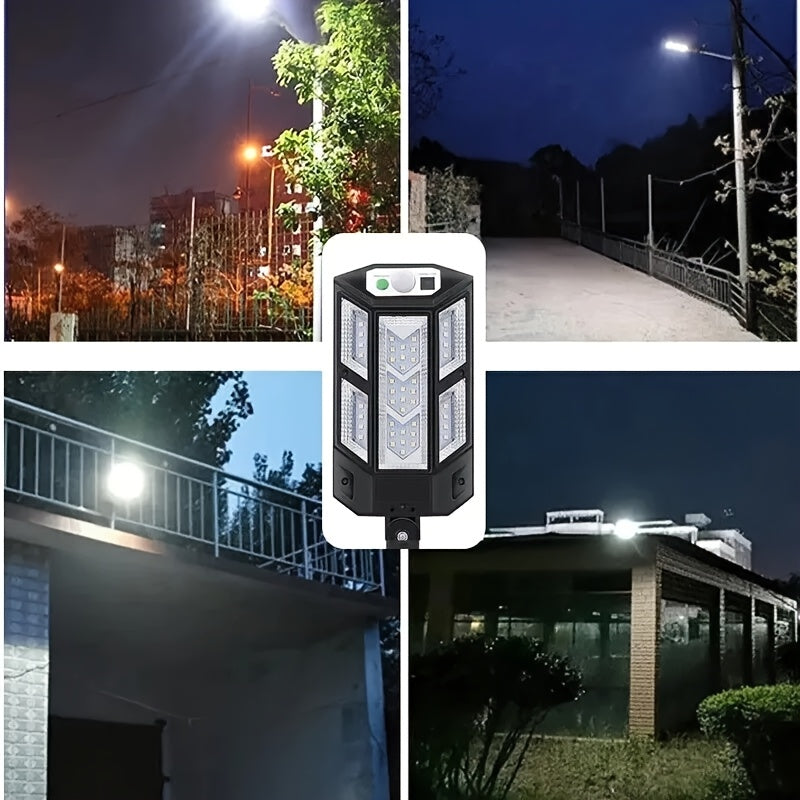 1pc 6500K Super Bright LED Solar Wall Light, Motion Sensor, 3 Lighting Mode Light, Outdoor Garden Security Street Yard Lamp With Battery