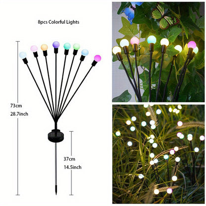 6/8/10 Lights Solar Lawn Lamp Garden Lamp, LED Wind-driven Firefly Ground Plug Lamp, Garden Ramadan Decoration Festival Lamp