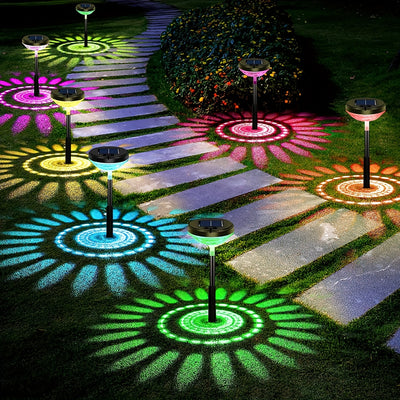 2pcs/4pcs/6pcs Solar Pathway Lights, Color Changing+Warm White LED Solar Lights Outdoor, Waterproof Solar Path Lights, Solar Powered Garden Lights For Walkway Yard Backyard Lawn Landscape Decorative
