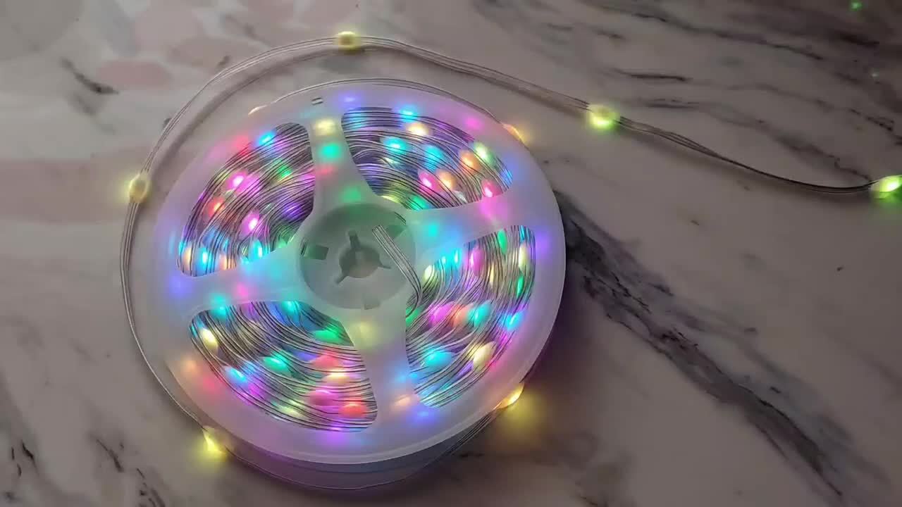50ft Dream Colo Led Lights, RGB LED Strip Lights, Smart Led String Lights, Christmas Lights, Led Fairy Lights With APP Control Remote Control For Bedroom Room Party Home Tree  For Garden Decor Home Decor Living Room, Hallowee