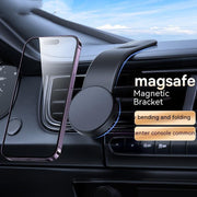 Magnetic Bendable Car Mobile Phone Holder Wireless Charger Phone Holder 15W Car Dash Mount Compatible With Phone