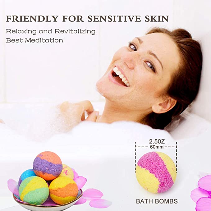 Bath Bombs Gift Set - 12 Handmade Fizzies for Women - Perfect for Bubble & Spa Bath- Essential and Fragrance Oils for Moisturizing Dry Skin - Unique Birthday & Beauty Products, Pack of 12