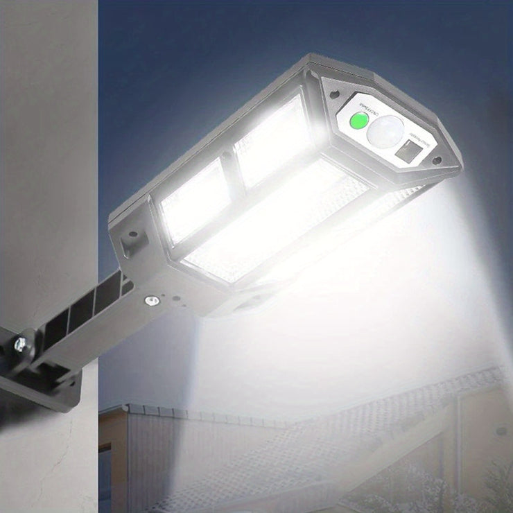 1pc 6500K Super Bright LED Solar Wall Light, Motion Sensor, 3 Lighting Mode Light, Outdoor Garden Security Street Yard Lamp With Battery