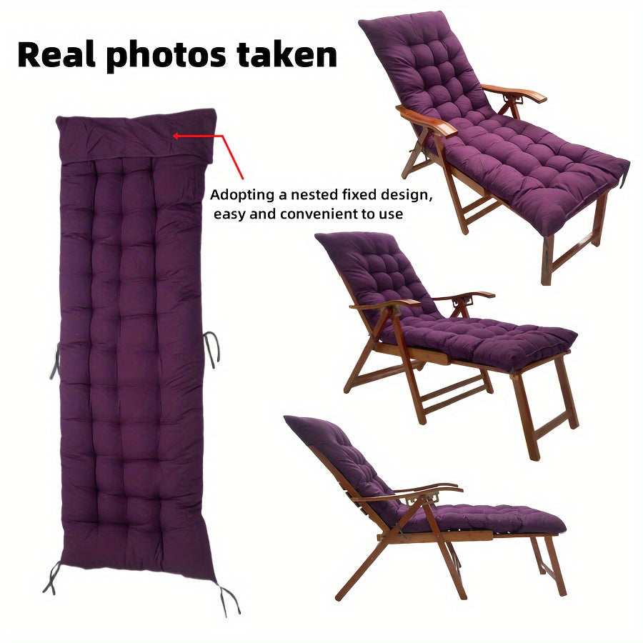 1pc Plush Lounger Recliner Chair Cushion Replacement - Soft, Water-Resistant, and Durable for Outdoor Garden Bench Seat Home Decor - Easy to Clean and Install
