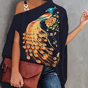 Women's Blouse Summer Halter Batwing Sleeve Floral Print Blouse