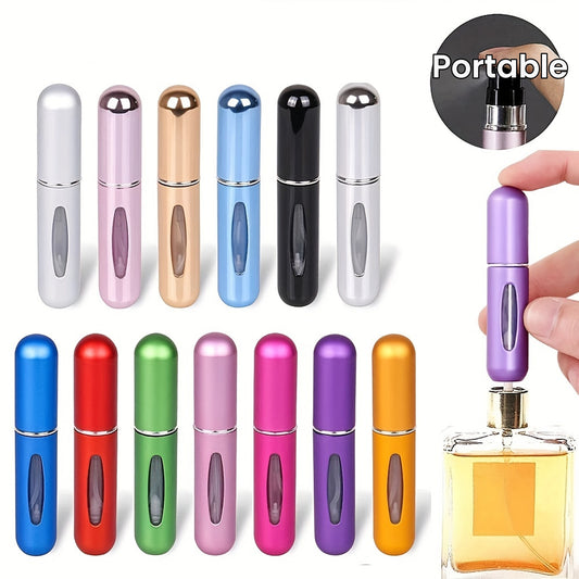 1pc,Mini Travel Perfume Refillable Atomizer, Solid Portable Perfume Spray Bottle, Travel Perfume Scent Pump Case Fragrance Empty Container Spray Bottle For Traveling And Outgoing,5ml
